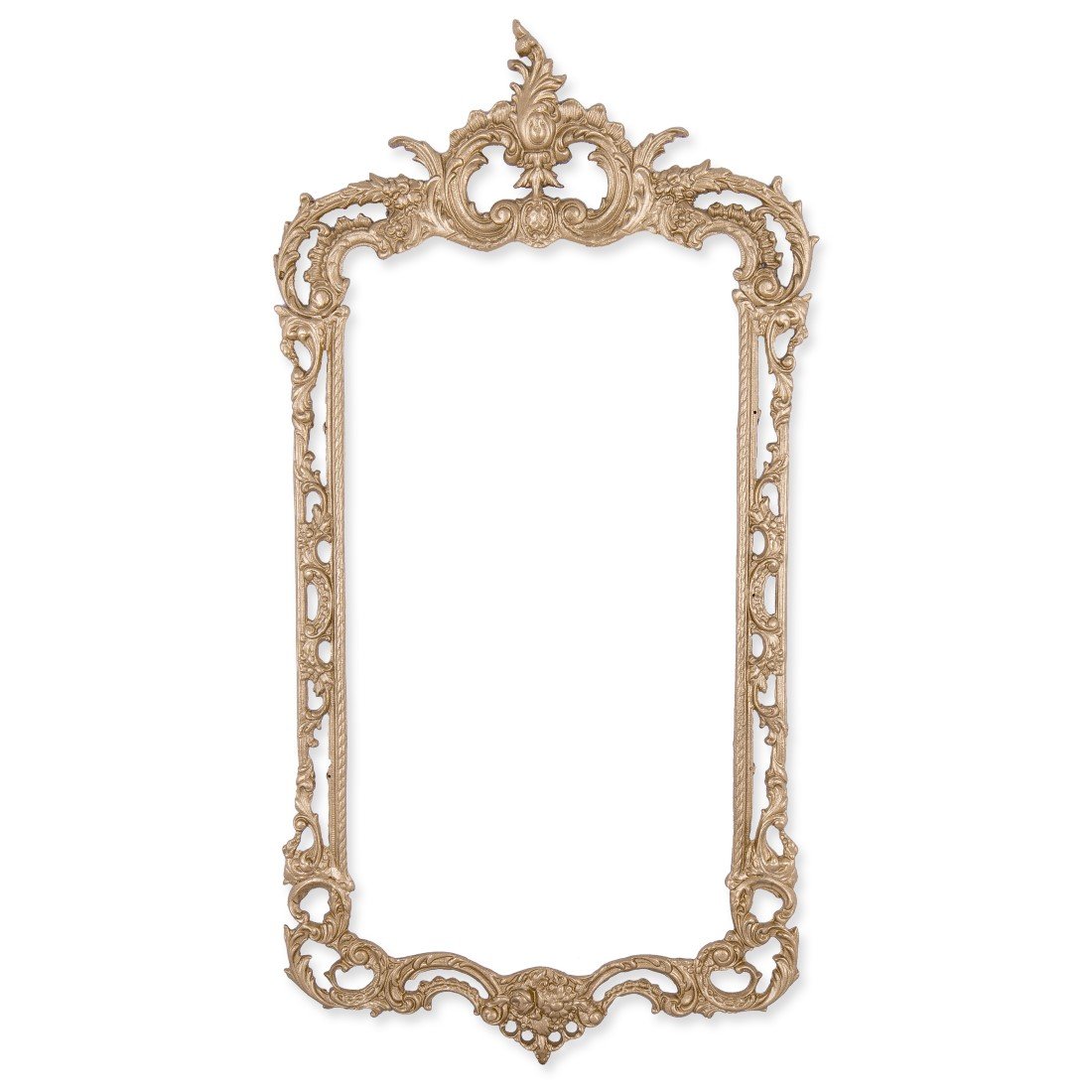 vintage Gold Mirror Frame in metal finished in satin metallic gold by Oliveira