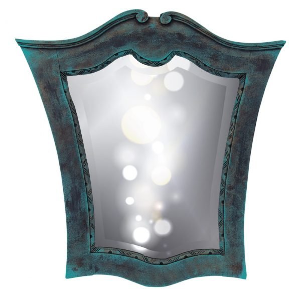 Oliveira Vintage Mirror Black and turquoise