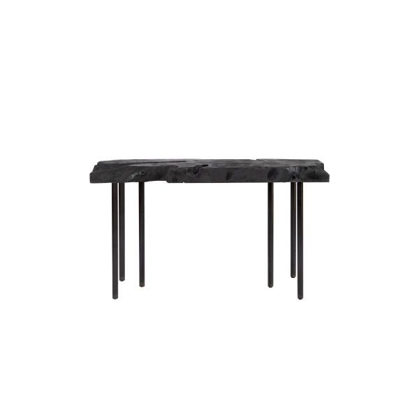 Black Rustic Teak Root and Iron Console Table / Desk by Oliveira Algarve