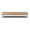 Smooth Wide Teak Wood and Iron TV Cabinet by Oliveira