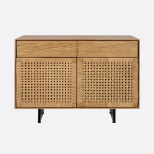 Solid Teak Wood Sideboard with Natural Cord Detail Furniture Decor Algarve Oliveira Tavira Shop