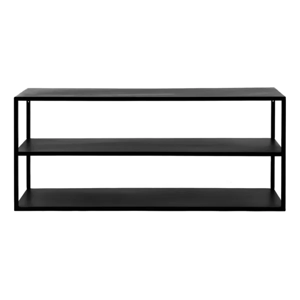 Contemporary Black Wood and Metal shelving rack furniture algarve shop buy