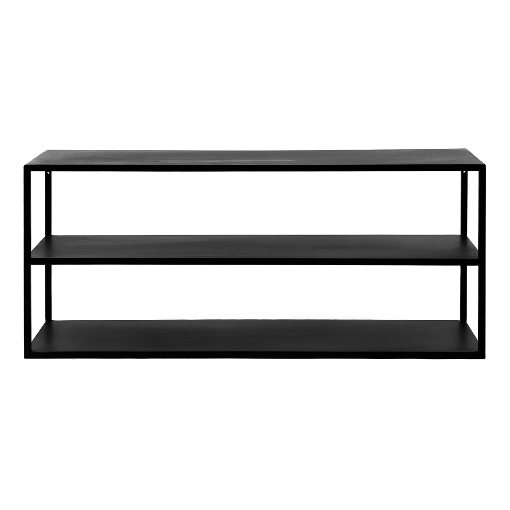 Contemporary Black Wood and Metal shelving rack furniture algarve shop buy