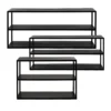 Contemporary Black Wood and Metal shelving rack furniture algarve shop buy