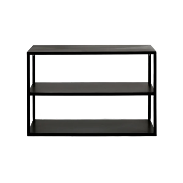 Contemporary Black Wood and Metal shelving rack furniture algarve shop buy