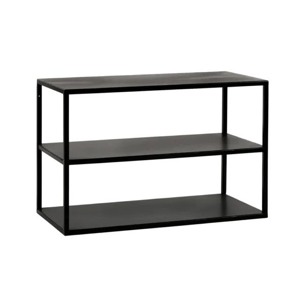 Contemporary Black Wood and Metal shelving rack furniture algarve shop buy