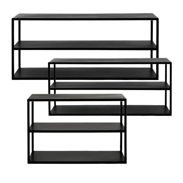 Contemporary Black Wood and Metal shelving rack furniture algarve shop buy