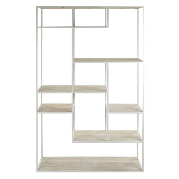 White Washed Pine Wood and Metal shelving rack furniture algarve shop buy