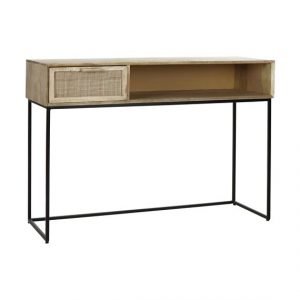 Slim Mango Wood Console Table with 1 Drawer by Oliveira Algarve