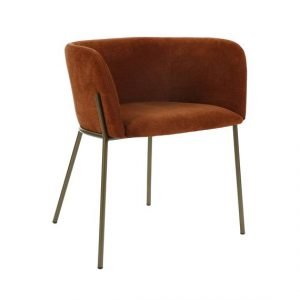 Brick Cushioned Velvet Dining Chair by Oliveira Algarve 1