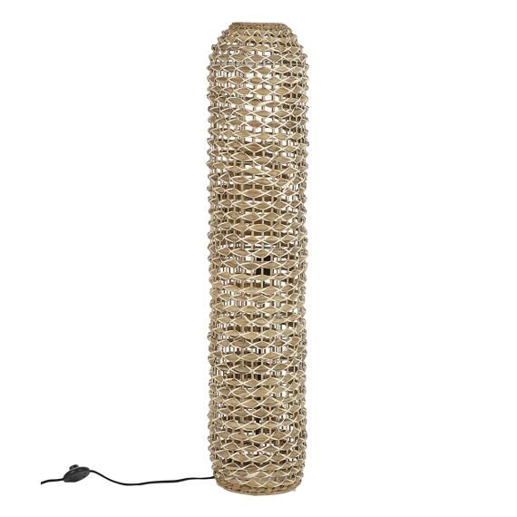 Water Hyacinth Cylinder Floor Lamp by Oliveira Algarve