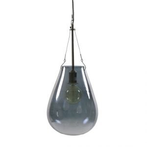 Slim Blackened Glass Bulb Hanging Light by Oliveira Algarve