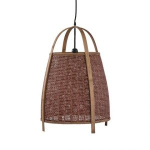 Red Latern Bamboo Hanging Lamp by Oliveira Algarve
