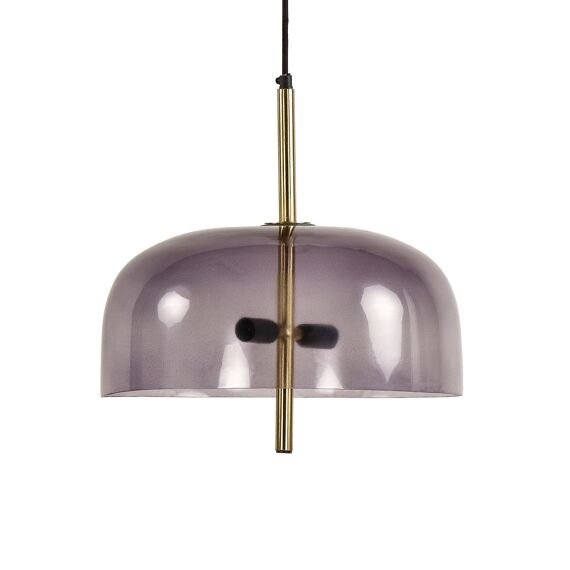Glass Lavender and Brass Hanging Lamp by Oliveira Algarve