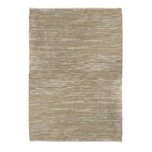 Beige Recycled Leather Rug by Oliveira Algarve