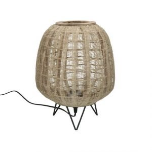 Medium Bamboo Basket Table Lamp by Oliveira Algarve
