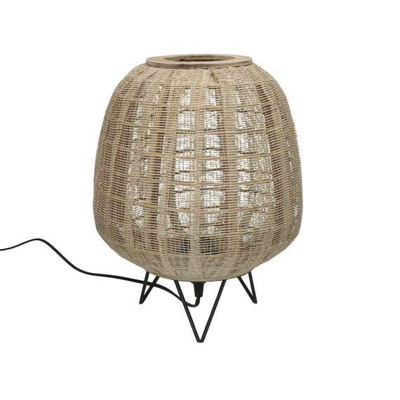 Medium Bamboo Basket Table Lamp by Oliveira Algarve