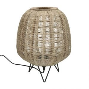 Large Bamboo Basket Table Lamp by Oliveira Algarve