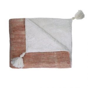 Powder Pink Tassel Throw by Oliveira Algarve 1