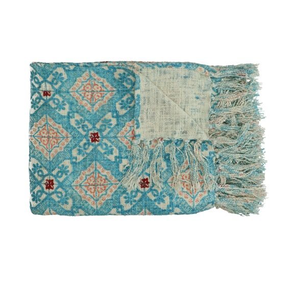 Azur Blue Morrocan Style Throw by Oliveira Algarve 1
