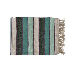 Aqua and Grey Lined Throw by Oliveira Algarve 1