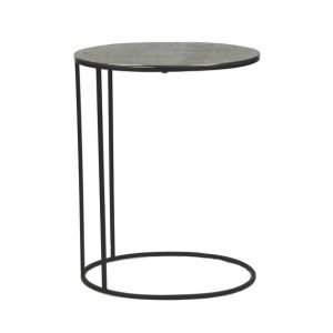 Silver Round Metal Side Table by Oliveira Algarve