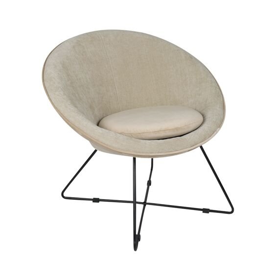 White Velvet Easy Chair by Oliveira