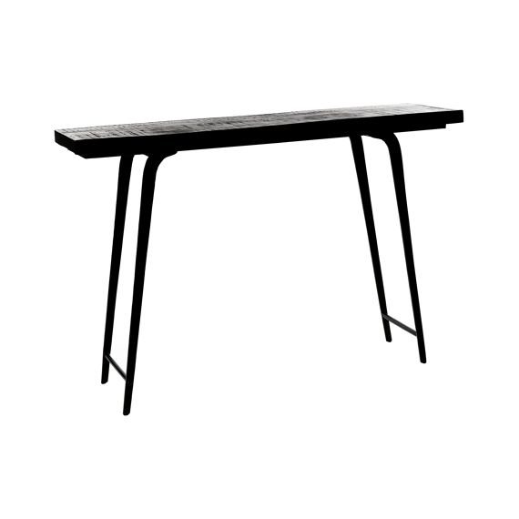 Slim Black Mango Wood Console Table by Oliveira Algarve