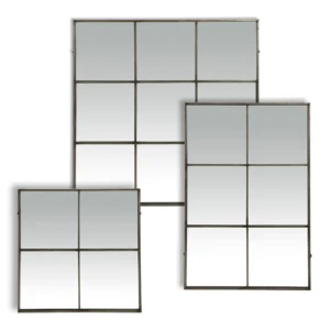 Dark Grey Patina Metal Panel Mirror furniture algarve shop