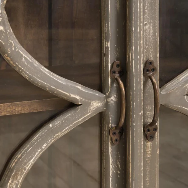Classic Glazed Display Cabinet with Aged Grey Patina - Tall Cabinet Also Available furniture shop buy algarve