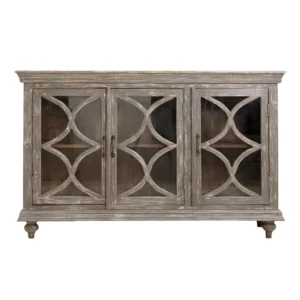 Classic Glazed Display Cabinet with Aged Grey Patina - Tall Cabinet Also Available furniture shop buy algarve