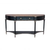 2 Level Black Metal Console Table with 1 Drawer by Oliveira Algarve