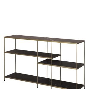 4 Level Black Marble and Brass Coloured Iron Console Table by Oliveira Algarve