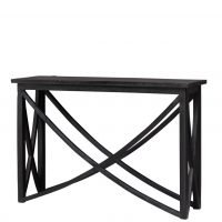 Black Console Table with Crossed Base by Oliveira Algarve