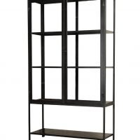 Black Simple Glass and Iron Display Cabinet by Oliveira Algarve 1