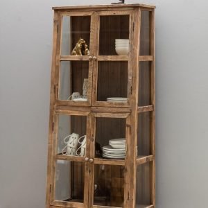 Fir Wood and Glass Display Cabinet by Oliveira Algarve 1