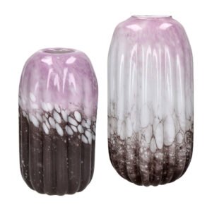 Mottled Pink glass vase hand craved lavender furniture algarve shop buy