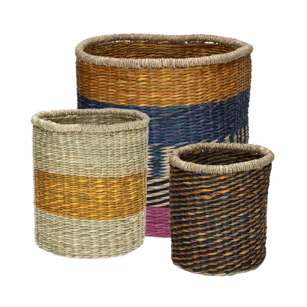 mixed colour natural seagrass baskets algarve shop furniture