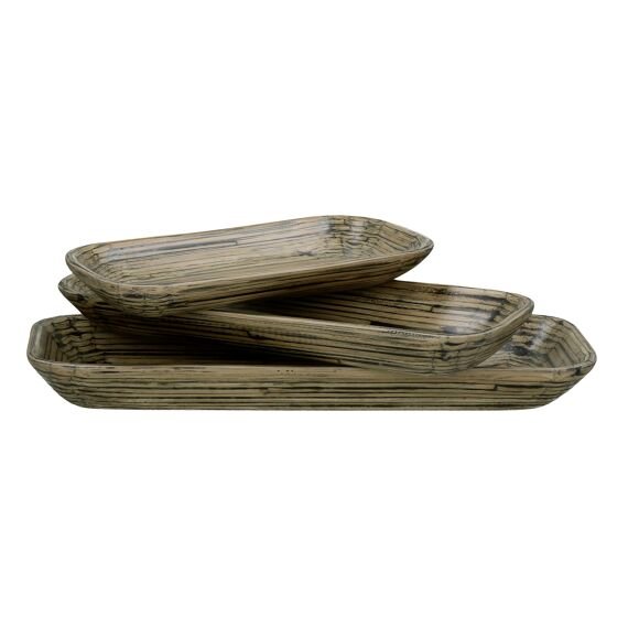 3 Set Bamboo Platters by Oliveira