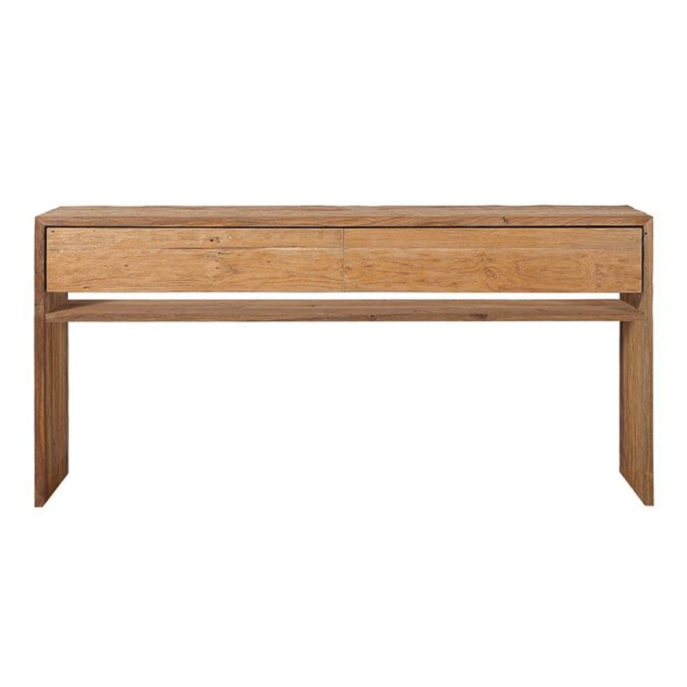 Teak Wood Console Table with Two Drawers