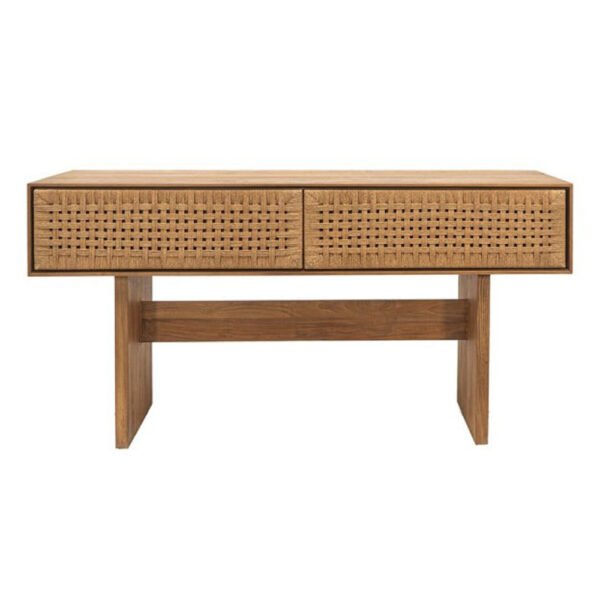 Console Table with Two Hand Woven Rope Drawers