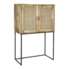 Mango wood cabinet with woven bamboo doors furniture algarve shop buy