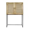 Mango wood cabinet with woven bamboo doors furniture algarve shop buy