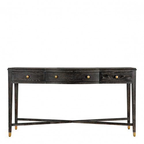 3 Drawers Black French Chic Console Table by Oliveira Algarve