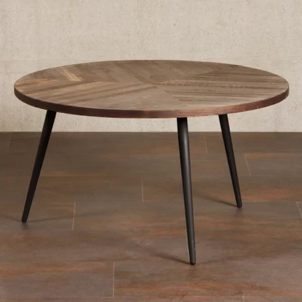 round coffee table, teak wood, chevron, furniture, algarve, oliveira