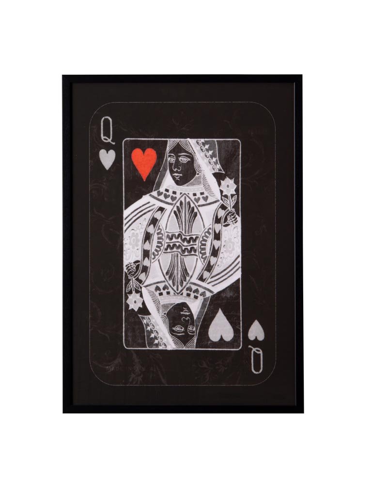 Black frame Queen of hearts by Oliveira Algarve