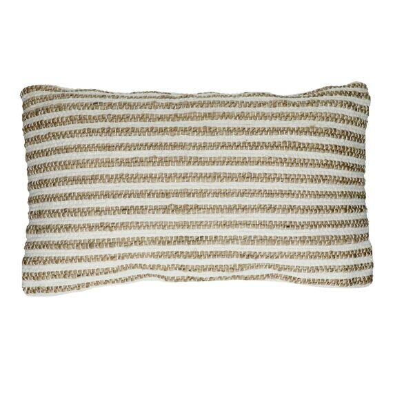 Cotton and Jute Stripes Cushion - Tilly - soft furnishings - cushions - Oliveira Algarve