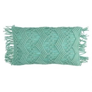 Bold Aqua Hand Knit Cushion - Lisboa - soft furnishings - cushions - Oliveira Algarve