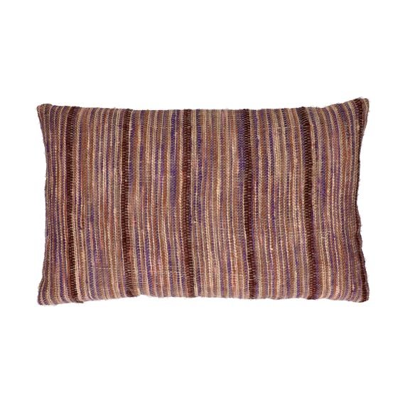 Plum Linen and Viscose Cushion - Nataraj - soft furnishings - cushions - Oliveira Algarve