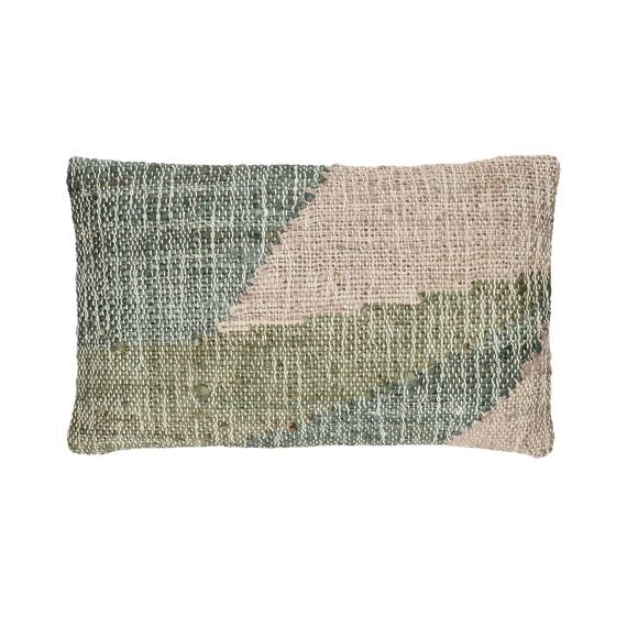 Small Abstract Jute and Cotton Cushion - Livingston - soft furnishings - cushions - Oliveira Algarve
